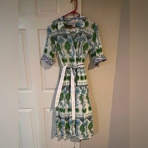 Dizzy-Lizzie Barbara Katz womens sz L short sleeve dress new Easter summer dress